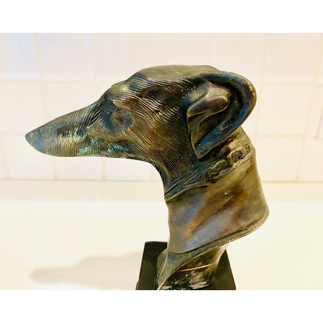 Vintage Cast Bronze Greyhound Statue Chairish