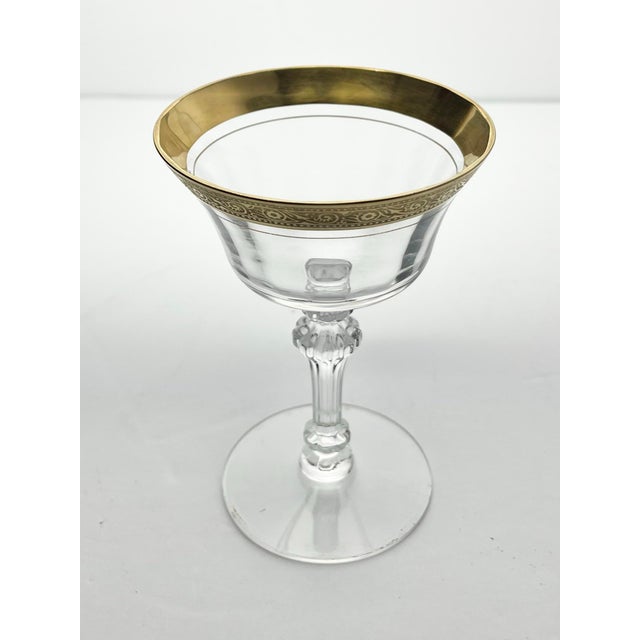 1960s Tiffin-Franciscan “Minton” Set of 4 Coupe Champagne Glasses For Sale - Image 4 of 4