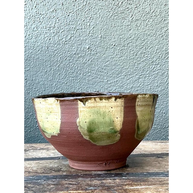 Mid-Century Modern Vintage Handcrafted Studio Pottery Bowl For Sale - Image 3 of 12