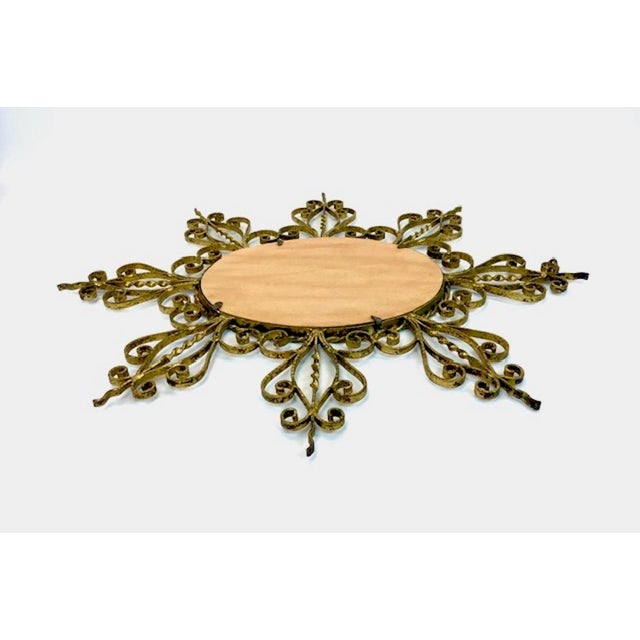 Mid-Century Iron Frame Mirror with Beveled Glass, 1920s For Sale - Image 6 of 10