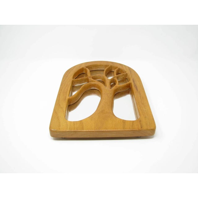 Vintage Don Brookens Hand Carved Wood Tree Frame With Mirror For Sale - Image 4 of 13