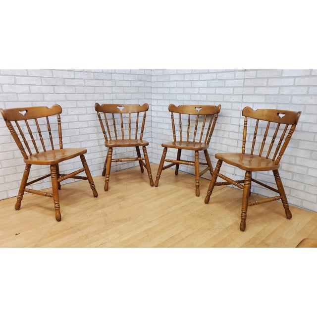 Vintage Colonial Style Maple Dining Chairs by Tell City Furniture Set