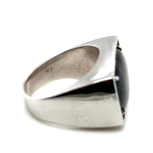 14k White Gold & Tiger's Eye Ring For Sale In Los Angeles - Image 6 of 6