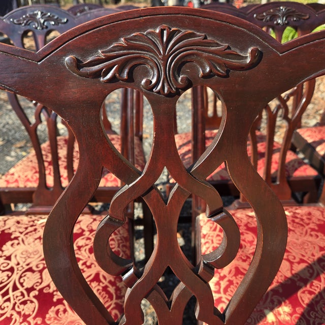 Set of 8 Traditional Cushioned Stickley Dining Chairs For Sale - Image 10 of 16