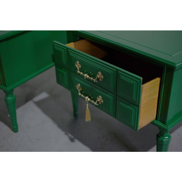 Mid 20th Century Transitional Nightstands in Green - Newly Painted For Sale - Image 9 of 15