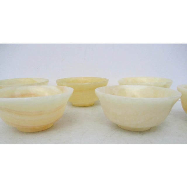 1990s Banded Alabaster Bowls - Set of 6 For Sale - Image 4 of 9