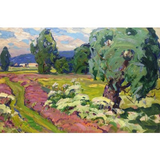 1970s Oil Painting Path to the Forest Georgy Sergeevich Kolosovsky For Sale