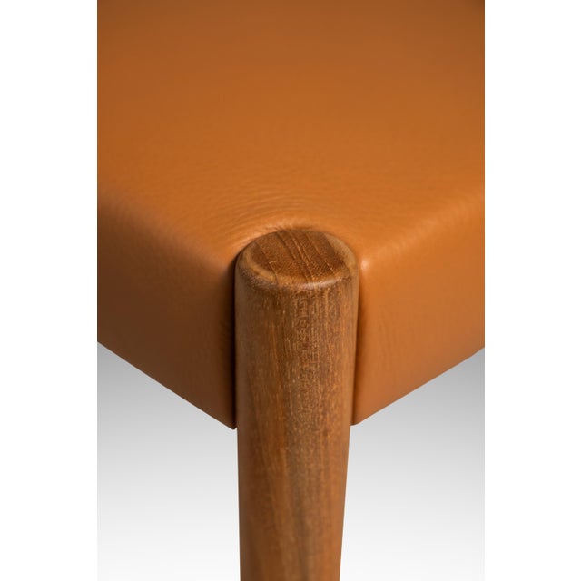 Set of Four (4) Restored Mid-Century Danish Modern Dining Chairs in Teak & Leather Attributed to Poul M. Volther for Frem Røjle, Demark, C. 1960's For Sale - Image 18 of 18