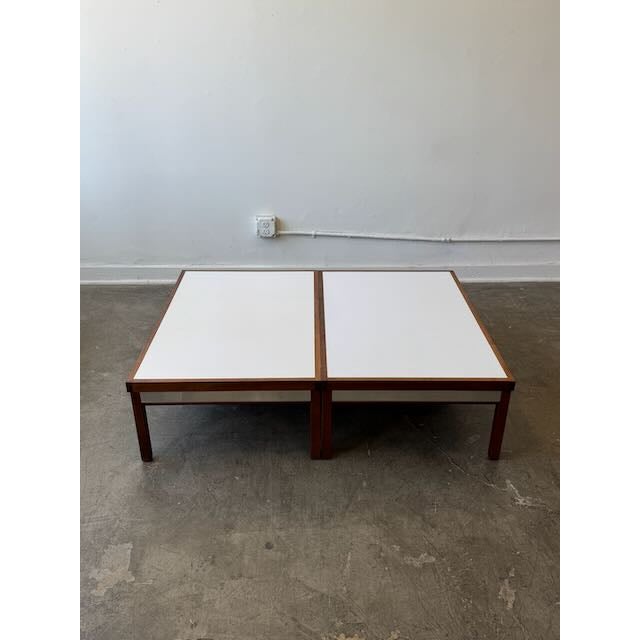 1970's Walnut, Laminate & Chrome Coffee Table For Sale In Los Angeles - Image 6 of 12