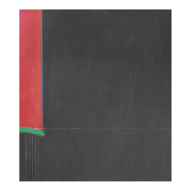 Abstract Black Red Painting For Sale
