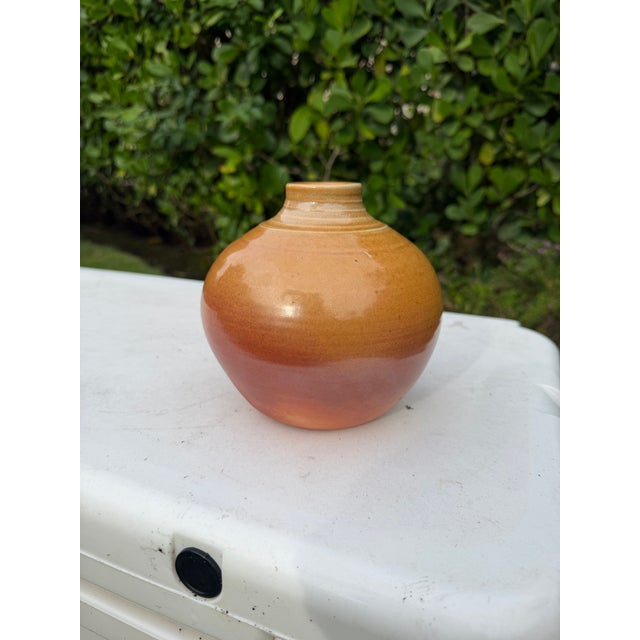 Ceramic Vintage Mark Heimann Studio Pottery Round Glazed Vessel For Sale - Image 7 of 9