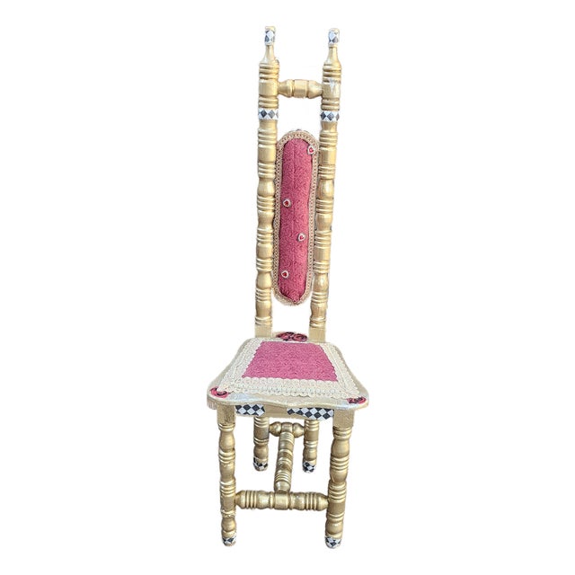 Antique Whimsical "Alice in Wonderland" Avant-Garde Victorian Spool Chair For Sale