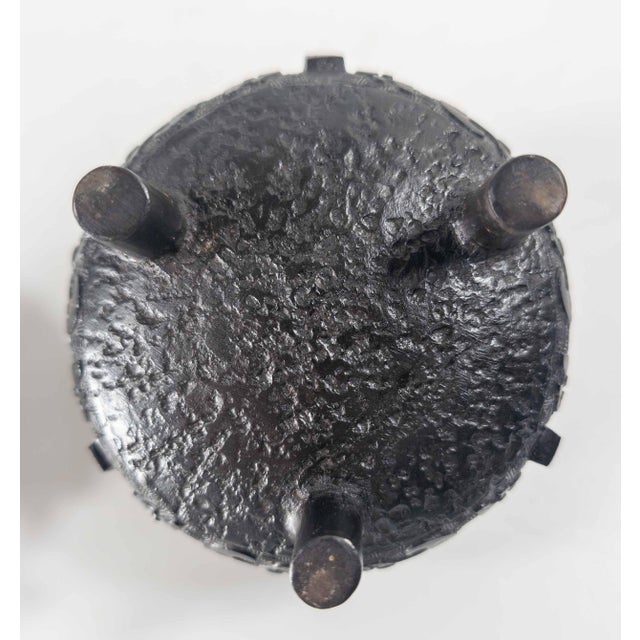 17-19th Century Chinese Cast Iron Censer With Bronze Inlay For Sale - Image 12 of 14