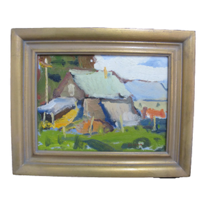 Eric Jacobsen Plein Air Impressionist JIM's Shed Oregon Gilt Frame Oil Painting