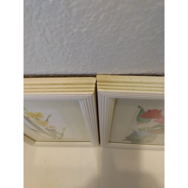 Tan Mid 20th Century "Daffodils and Tulips" Watercolor Paintings by Patricia Schilling Stewart, Framed - a Pair For Sale - Image 8 of 11