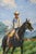 Late 20th Century Western Cowboy on Horse Oil Painting on Canvas 55" x 43" Signed 'S. T. Cesent' in Gold Gilt Frame For Sale - Image 18 of 18