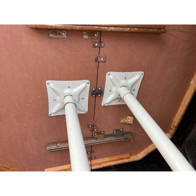 Late 20th Century Vintage Octagonal Formica Metal Base Kitchen Dining Table With Leaf For Sale - Image 11 of 11