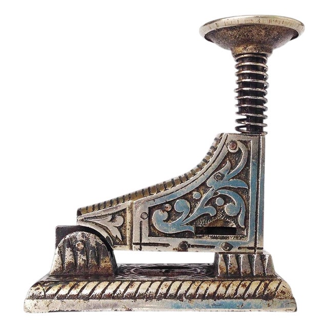 Art Nouveau Victorian Steel Office Stapler Paper Fastener Rarity For Sale