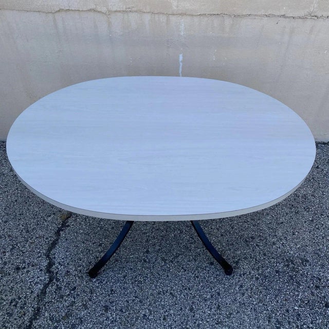 Black Vintage Mid Century Modern Black Iron Kitchen Dining Set 4 Chairs Table 5 Pc Set For Sale - Image 8 of 12