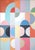 Art Deco 2026, Art Deco Painting Diptych, Celestial Bodies, Geometric Bauhaus Patterns on Paper, Pastel Tones Palette by Natalia Roman For Sale - Image 3 of 10