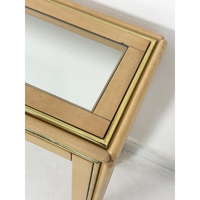 Vintage Italian Console Tables and Mirror in the style of Aldo Tura, 1970s, Set of 2 For Sale - Image 3 of 16