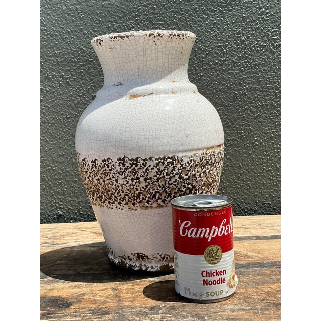 Late 20th Century Vintage Crackle Glazed Ceramic Vase For Sale - Image 5 of 12