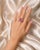 Modern Late 20th Century 14K Pink Gold Amethyst Quartz and Diamond Ring, Size 6.5 For Sale - Image 3 of 3