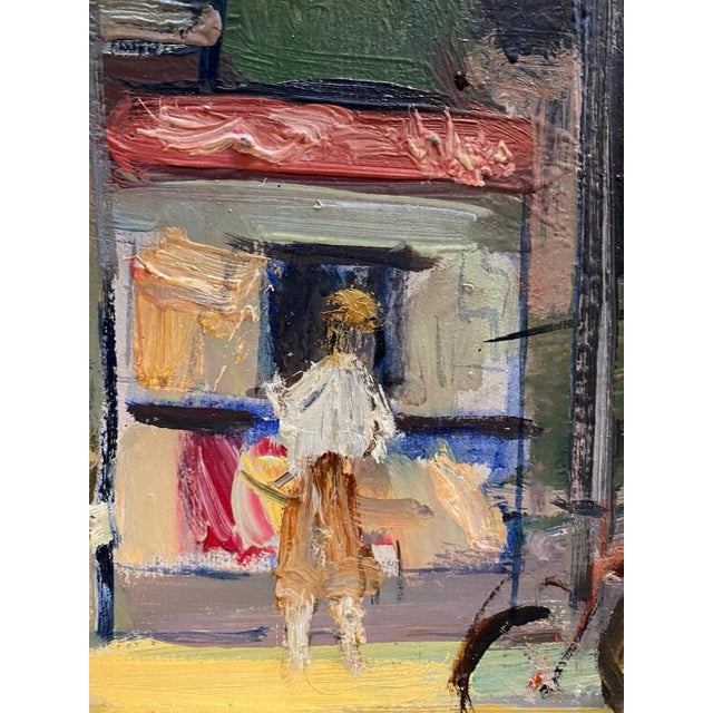 Modern Paul Chevallier, Garden's Coffee, Oil on Wood, 1944 For Sale - Image 3 of 9