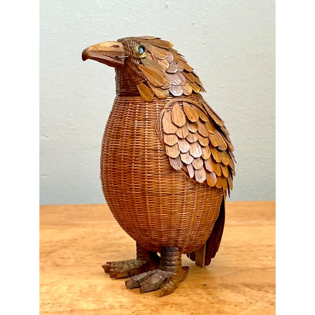 Vintage Shanghai Weave Woven Rattan Bird For Sale - Image 4 of 12