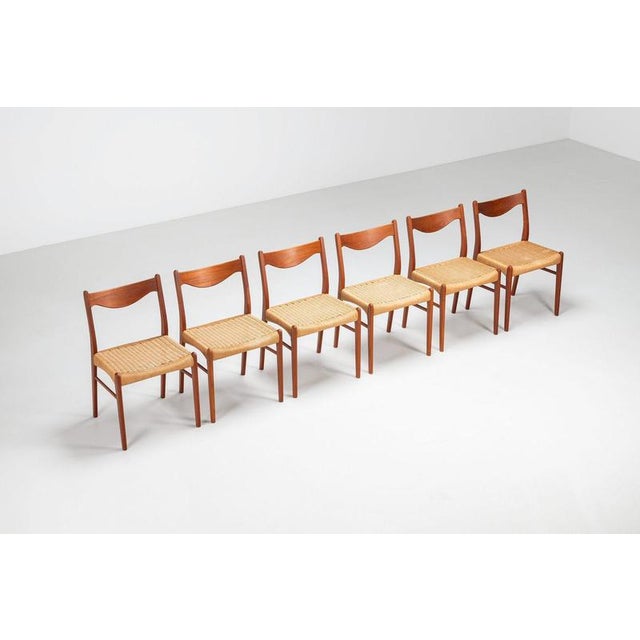 1960s Teak Dining Chairs Glyngore by Arne Wahl Iversen, Denmark, 1960, Set of 6 For Sale - Image 5 of 17