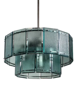 Mid-Century Chandelier with Colored Glasses from Candle