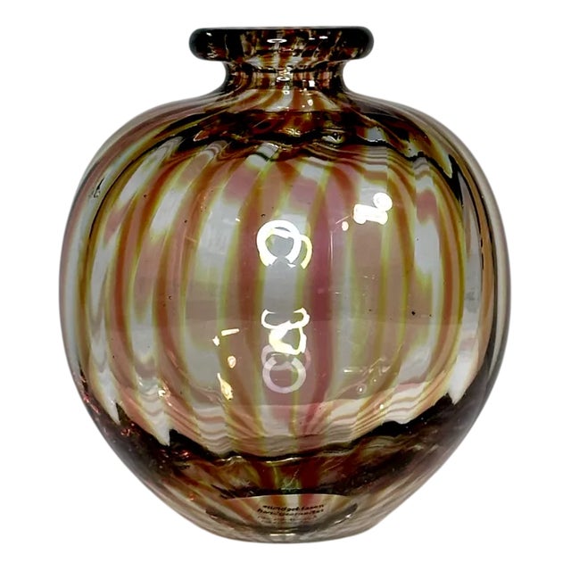 Early Studio Glass Art Vase by Tchai Munch for Ebeltoft Glas, Denmark 1980s For Sale