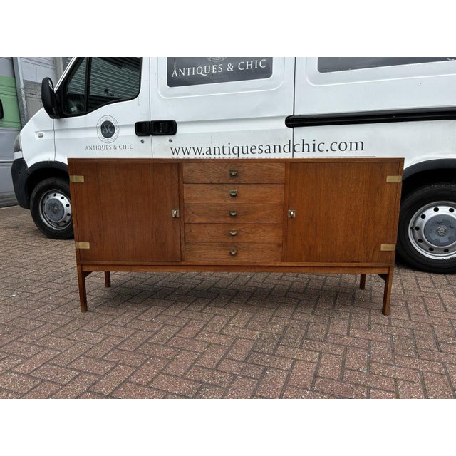 Brown Mid-Century Modern Sideboard by Ole Gjerlov Knudsen & Torben Lind For Sale - Image 8 of 10