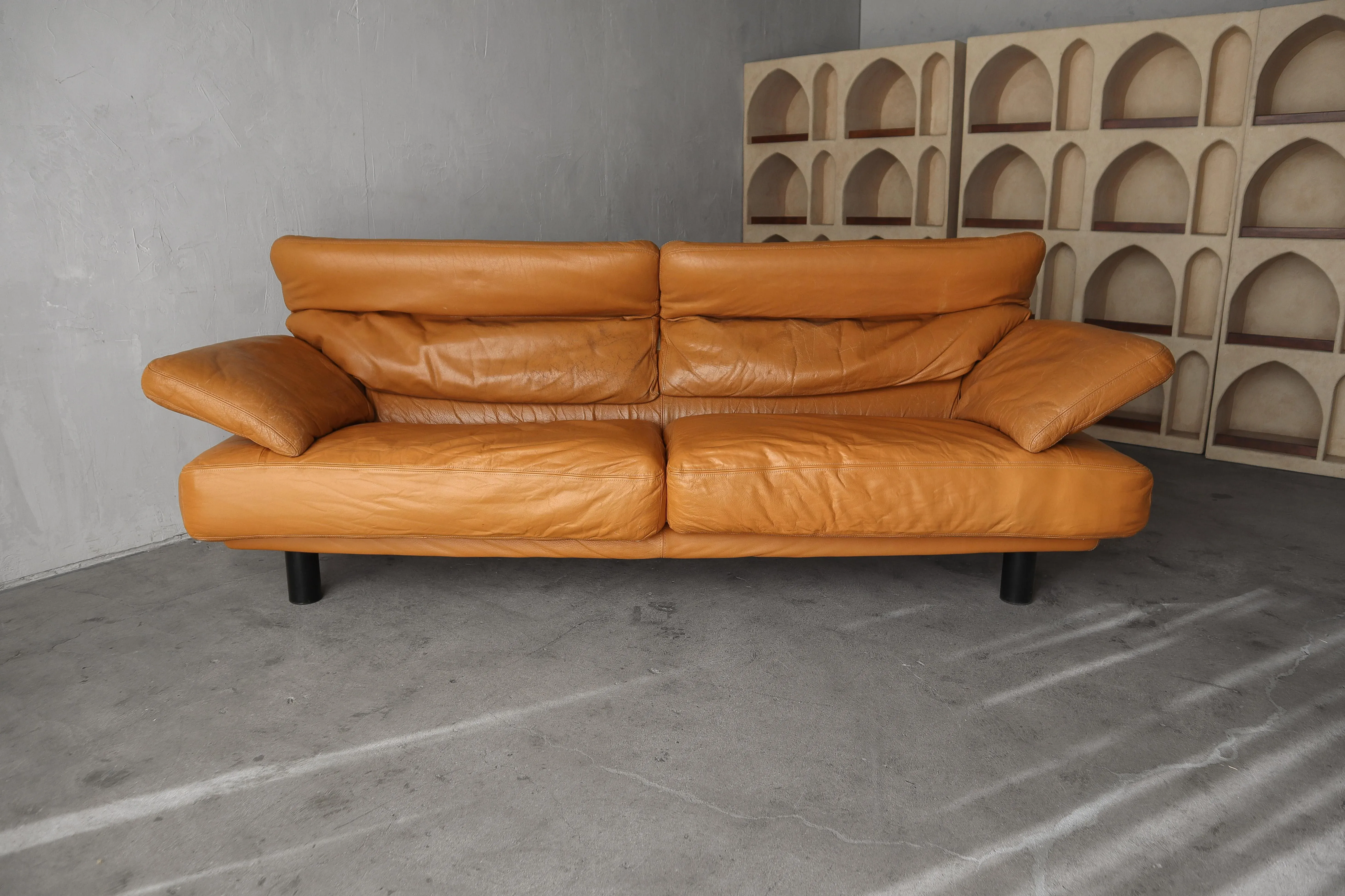 Post Modern Italian Leather Alanda Sofa by Paolo Piva for B&b