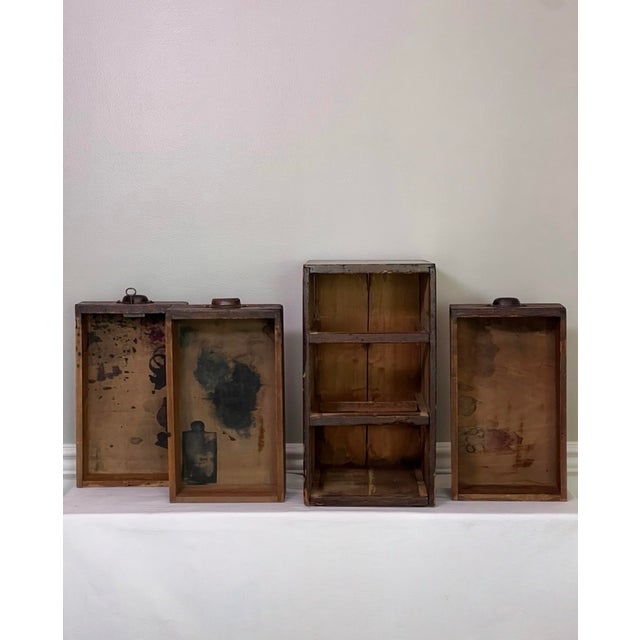 Brown Arts and Crafts Period Small Oak Chest of Three Drawers, Handcrafted, C. 1910 For Sale - Image 8 of 12