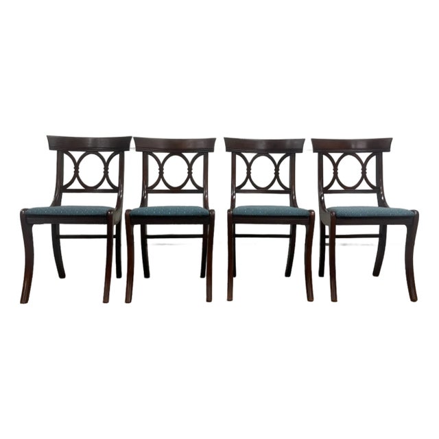 Vintage Tell City Duncan Phyfe Regency Style Dining Chairs - Set of 4 For Sale