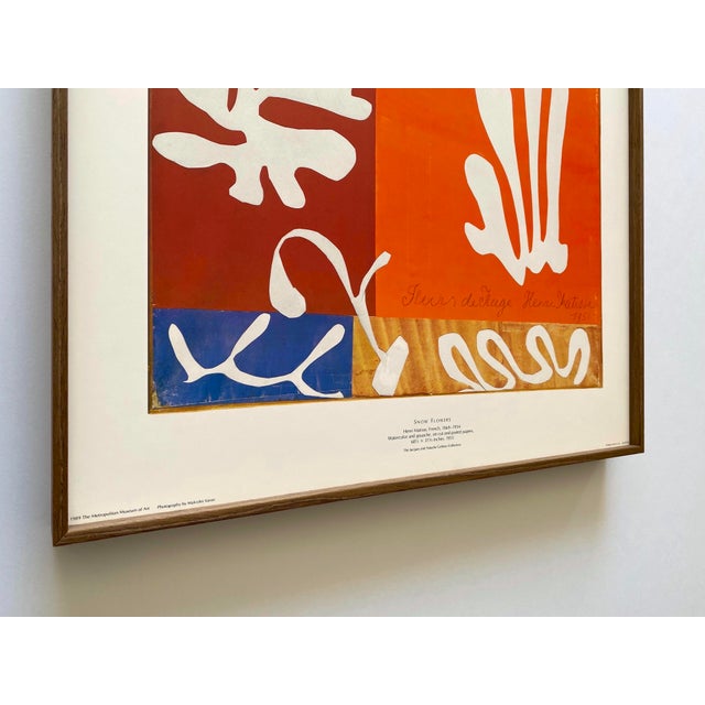 Henri Matisse Vintage 1989 Modernist Lithograph Print Framed Museum Poster " Snow Flowers " 1951 For Sale - Image 10 of 18