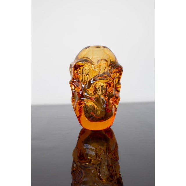 Mid-Century Modern Handmade Crystal Vase in Bright Orange by Börne Augustsson for Åseda For Sale - Image 13 of 17