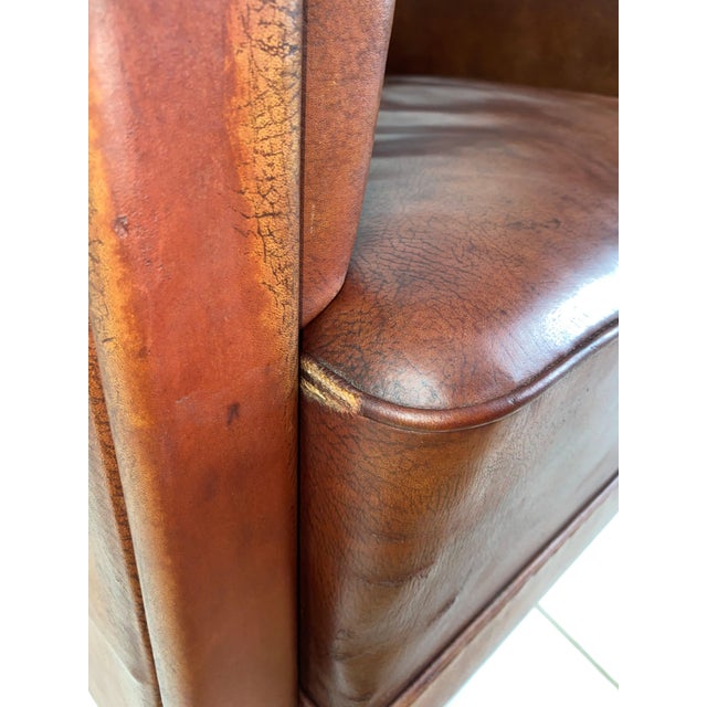 Sofa and Armchairs in Leather Uphostestery, 1920s, Set of 3 For Sale - Image 18 of 18