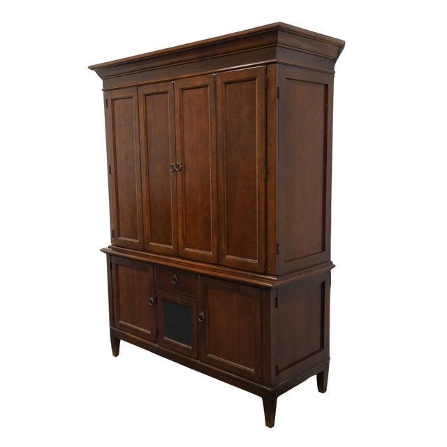 Contemporary Late 20th Century Hooker Furniture Solid Cherry Contemporary Traditional Style 61" Entertainment Center / Media Cabinet For Sale - Image 3 of 13