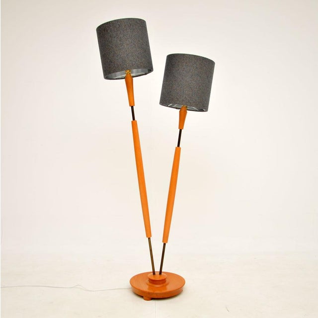 Wood 2-Headed Floor Lamp, 1960s For Sale - Image 7 of 7