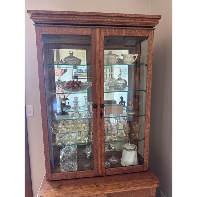 Rare Quarter-Sawn Oak Physician's Cabinet with Rotating Medicine Racks, attributed to W.D. Allison Co. An exceptional and...