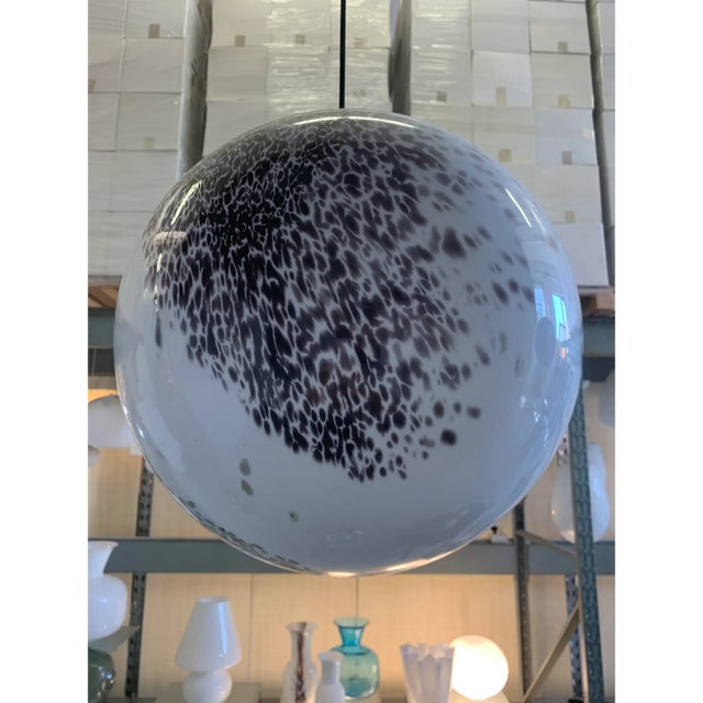 Brown and Beige Murrine Milky-White Sphere in Contemporary Murano-Style Glass For Sale - Image 12 of 13