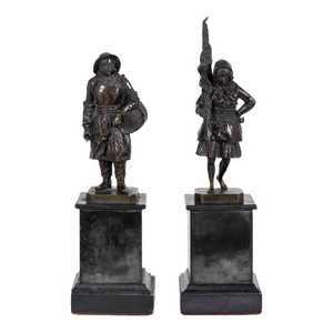 Theodore Blad Patinated Bronzes, Pair