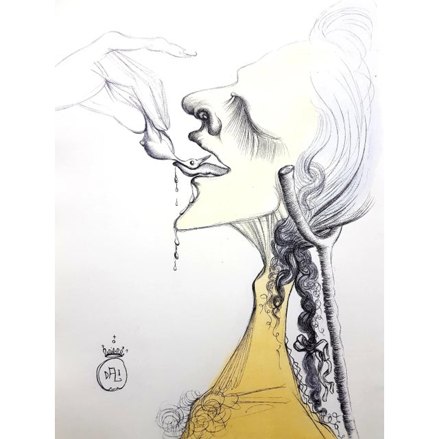 Wood Salvador Dali - Bird on Tongue - Original Etching 1967 For Sale - Image 7 of 7