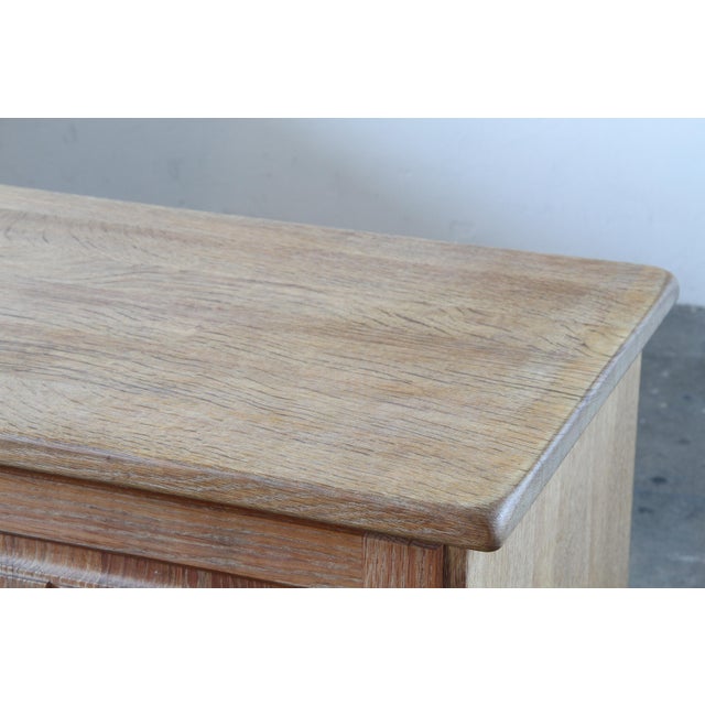 Brutalist Danish Light Oak Low Sideboard by Henning Kjærnulf, 1960s For Sale - Image 11 of 17