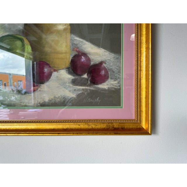 1980's H. Bnophy Still Life Oil Pastel Painting, Framed For Sale In Miami - Image 6 of 12