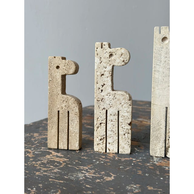 Vintage Travertine Giraffe Sculpture Trio by Fratelli Mannelli, Circa 1970s For Sale In New York - Image 6 of 12