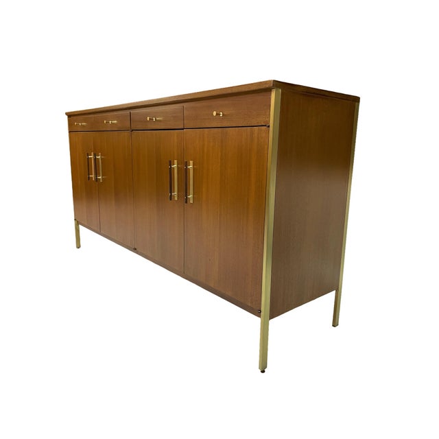 Calvin Furniture Paul McCobb for Calvin Group Mid-Century Ribbon Mahogany Credenza, 1960s For Sale - Image 4 of 15