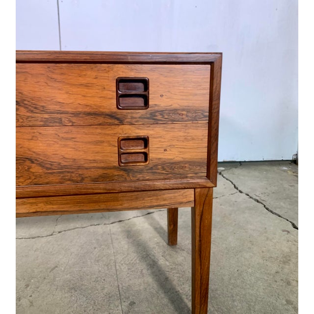 1960s Attributed to Arne Vodder Two Drawer Entry Chest in Rosewood For Sale - Image 9 of 10